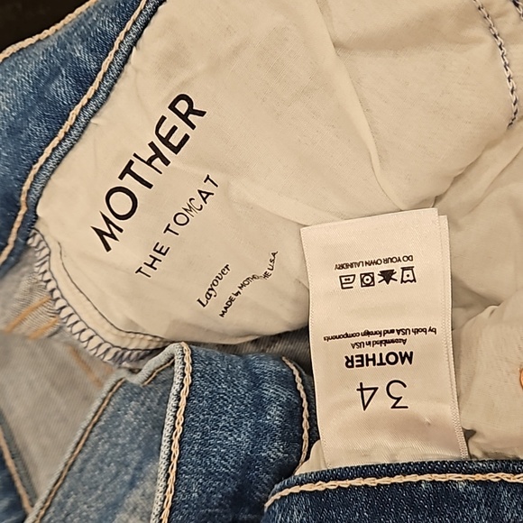 💕MOTHER💕 The Tomcat High Rise Straight Leg Button Fly Jeans ~ Layover 34 NWOT - Picture 17 of 17